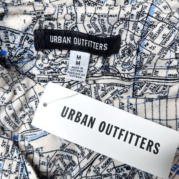 Urban Outfitters Amaya Map Cut-Out Mini Dress - Size Medium - Picture 9 of 9